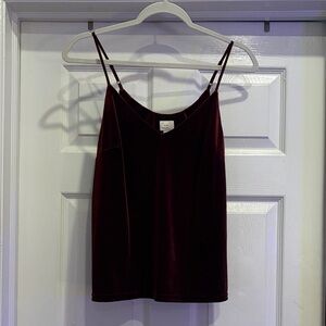 a new day Deep Burgundy Velvet Camisole